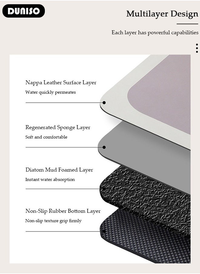 DUNISO - Diatom Mud Front Door Mat, 60 * 90 cm Non-slip Natural Rubber Door Mat, Mud Scraper Welcome Mat, Easy Care Resist Dirt Front Door Mat for Home Entrance, Garage and Garden Entrance Mat - Image 1