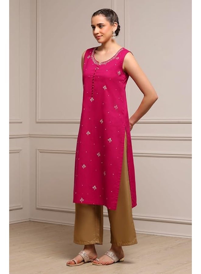 BIBA Women RAYON Straight  Kurta L - Image 3