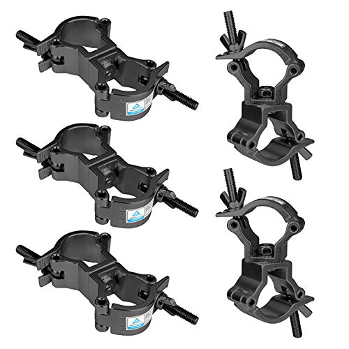 heneng 5 Pcs Doubel Swivel Truss Clamp, Fits OD 1-1/4"-1-3/8" Truss, Aluminum Alloy Stage DJ Light Clamps, Max Load 110 Lbs, TUV Certificated - Image 1