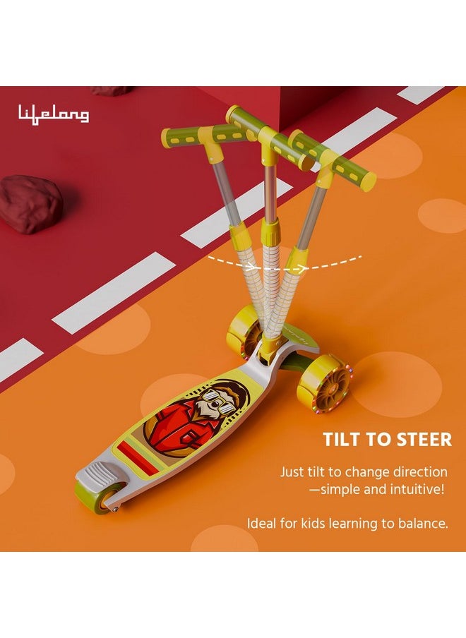 Lifelong Lifelong Scooter for Kids 3+ Years-Foldable Kids Scooter with PVC Led Wheels&Adjustable Height-Kick Scooter Capacity 50Kg- Baby Scooter Toys for 3+ Year Old Boy&Girl-Skate Scooter(Llks15) Multicolor  - Image 2