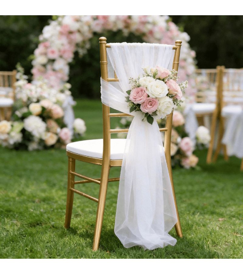 White Tulle Fabric Roll 50m Durable Polyester Mesh for Weddings Parties - Image 4