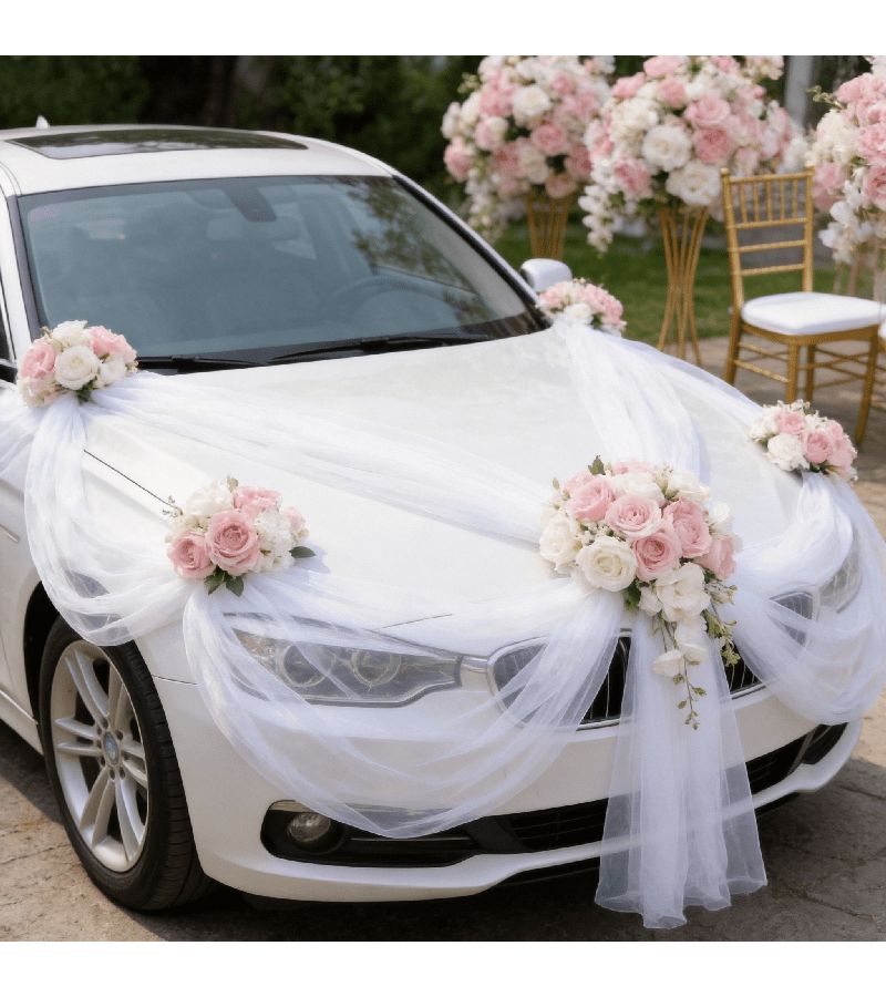 White Tulle Fabric Roll 50m Durable Polyester Mesh for Weddings Parties - Image 5