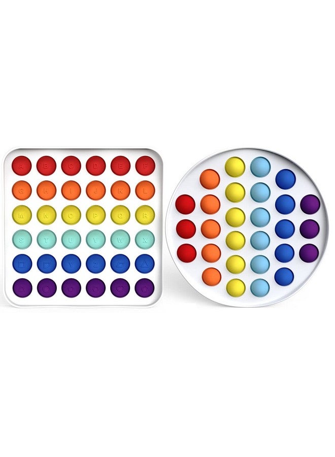 فنبلاست لعبة Pop It من FunBlast، لعبة Pop It للأطفال، لعبة Pop It، ألعاب Pop It للأطفال، لعبة Pop It Fidget، لعبة Pop It كبيرة ومربعة ومستديرة، ألعاب تخفيف التوتر (عبوة من قطعتين) - Image 1