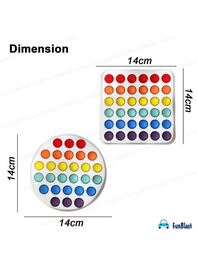 فنبلاست لعبة Pop It من FunBlast، لعبة Pop It للأطفال، لعبة Pop It، ألعاب Pop It للأطفال، لعبة Pop It Fidget، لعبة Pop It كبيرة ومربعة ومستديرة، ألعاب تخفيف التوتر (عبوة من قطعتين) - Image 2