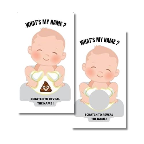 Craftmind What's in My Diaper Baby Shower Scratch Off Game | 24 Cards - 2 Winner | Baby Shower Games | Dirty Diaper Game (Boy Edition) - Image 1