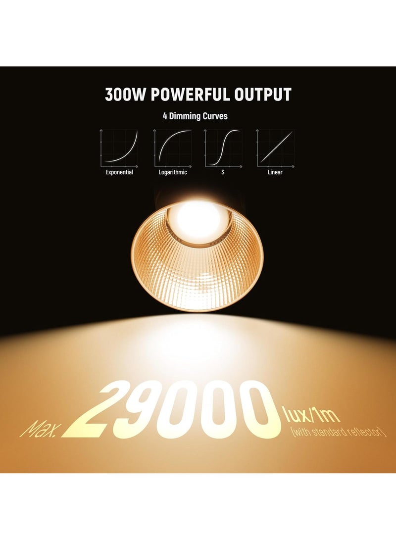 نيوير نيور FS300C 300 واط ضوء فيديو RGB (المملكة المتحدة) | إضاءة استوديو LED احترافية كاملة الألوان مع CCT 2700K-6500K، تحكم عبر التطبيق، حامل بوينز، CRI 97+، دعم DMX - Image 2