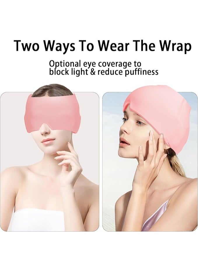 Reusable Hot & Cold Migraine Relief Cap, Gel Ice Head Wrap for Headache Relief, Sinus, Stress, Frontal Headaches and Puffy Eyes (Pink) - Image 3