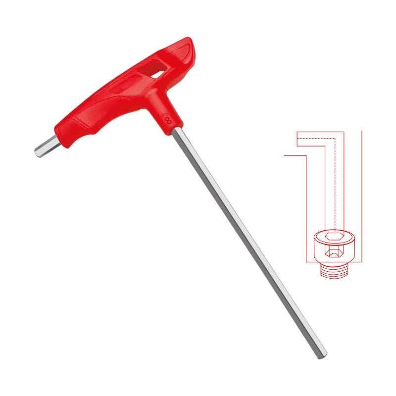 WISEUP 3mm t handle allen wrench set MetricCRV heavy duty hex key set with long arm