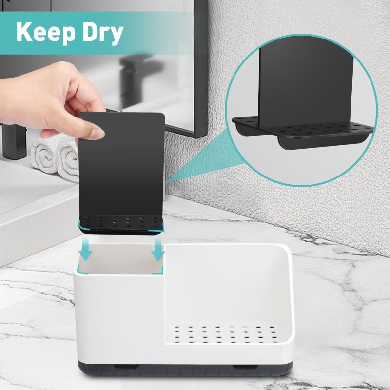 PARKMANI Bathroom Counter Organizer, Bathroom Organizers and Storage, Detachable Toothbrush Holders for Bathroom Vanity Sink Organizer (White) - Image 3