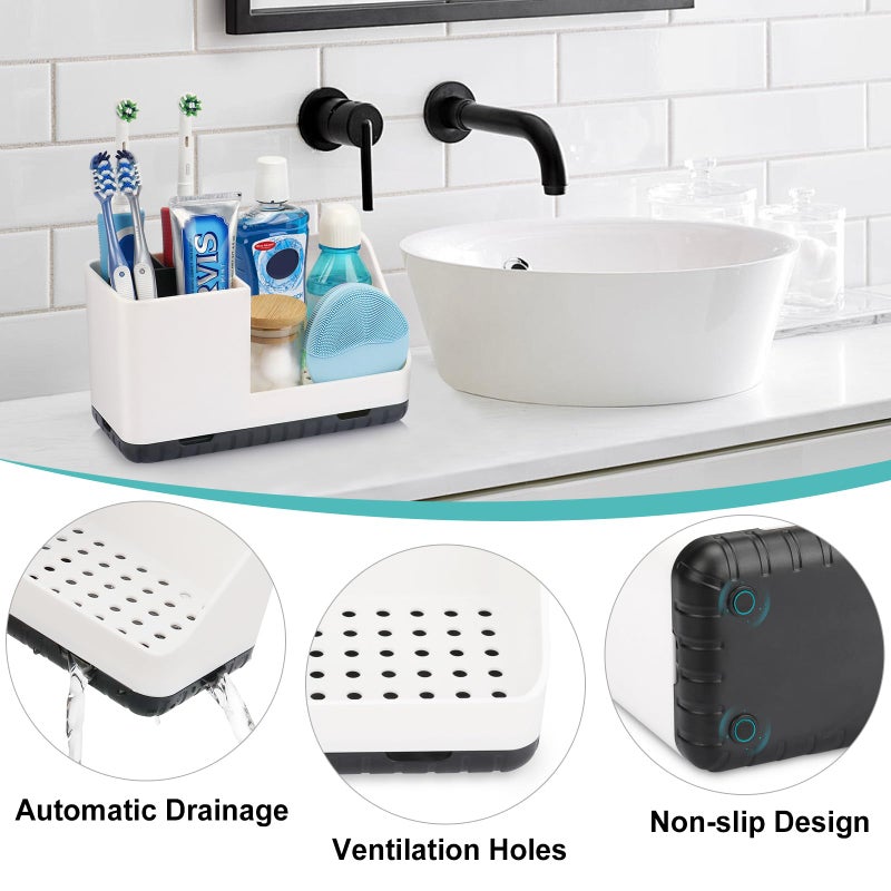 PARKMANI Bathroom Counter Organizer, Bathroom Organizers and Storage, Detachable Toothbrush Holders for Bathroom Vanity Sink Organizer (White) - Image 5