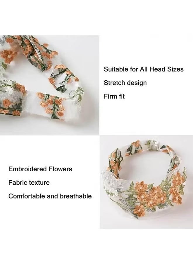 4 PCS Headbands, Chiffon Head Scarf for Women's Hair, Non Slip Lace Triangle Kerchief Women's Hair Bands - Image 3