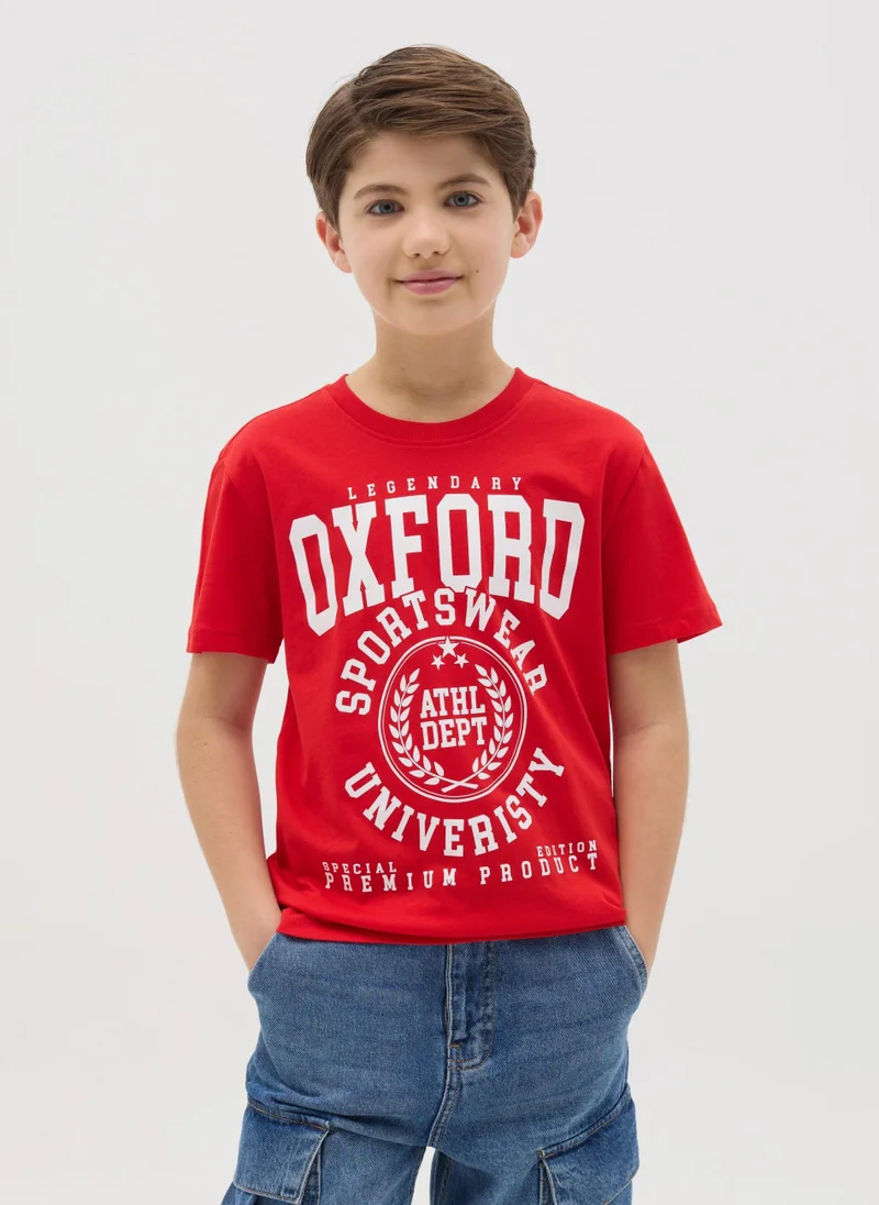 او في اس T-Shirt In Cotton With ''Sportswear University� Print