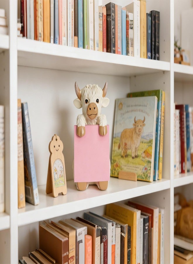 HORTIX Highland Cow Pop-up Sticky Note Dispenser, Includes 1 Pad of 3x3 in Super Sticky Notes, 100 Sheets, Resin Cute Handmade Desk Holder for Office & Home-Beige - Image 5
