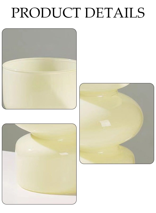 DUNISO Modern Irregularity Hollow Clear Glass Flower Vase Yellow for Table Centerpiece Wedding Dining Living Room Office House Decoration  - Image 5