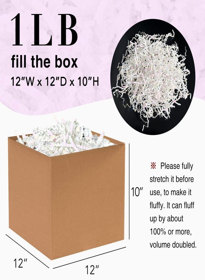 Corlcol 1LB Iridescent Crinkle Cut Paper Shred Filler for Gift Box Bag and Basket On Holidays(Diamond White) - Image 2