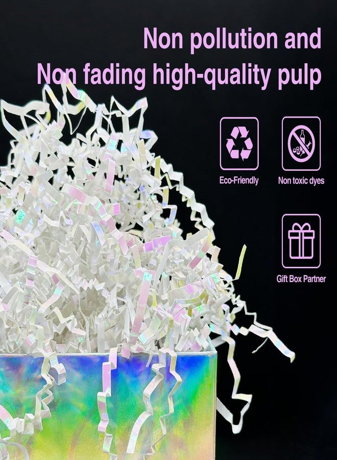 Corlcol 1LB Iridescent Crinkle Cut Paper Shred Filler for Gift Box Bag and Basket On Holidays(Diamond White) - Image 3