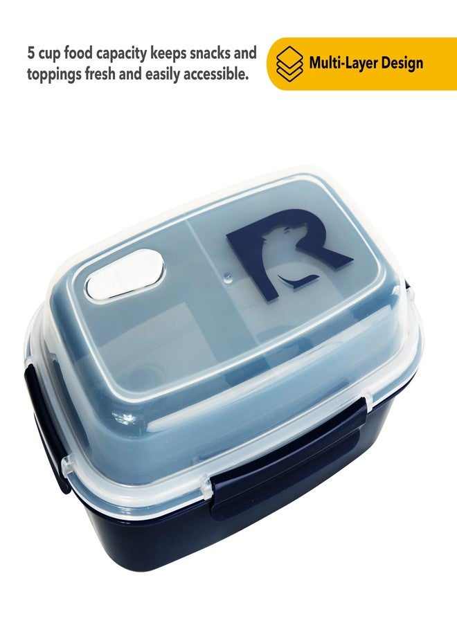 RTIC 5 Compartment Lunch Containers, Hot Food Container With Lid For Adults Or Kids, Microwave Safe Divided Snack Lunch Box For Work, School Or Travel, Reusable, BPA Free With Vent Space, Navy - Image 3