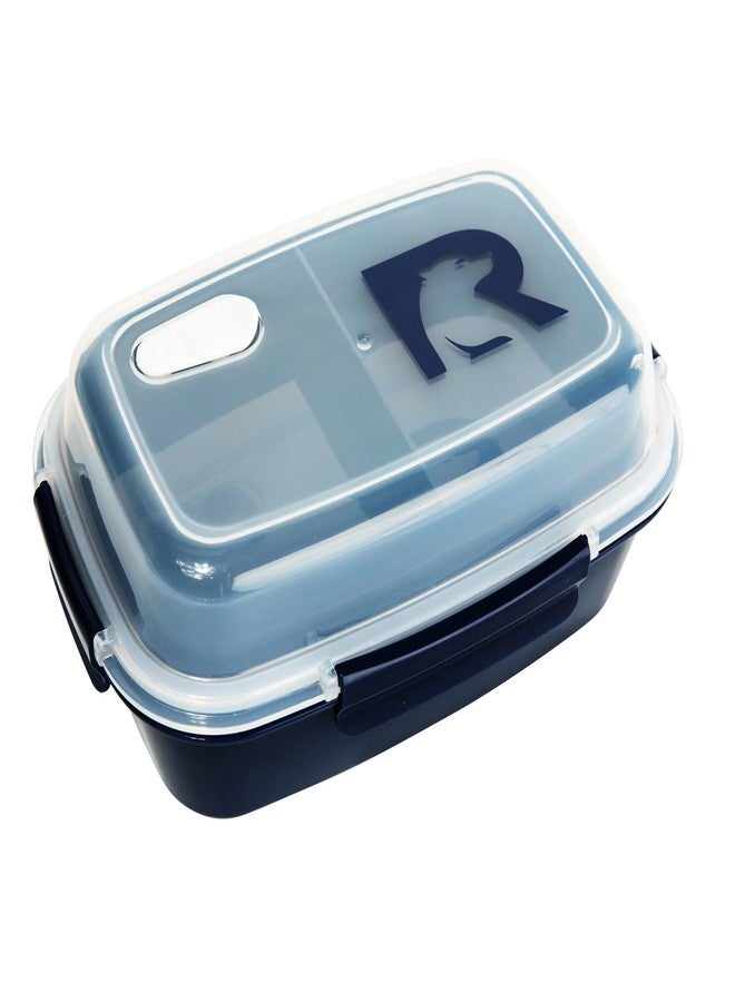RTIC 5 Compartment Lunch Containers, Hot Food Container With Lid For Adults Or Kids, Microwave Safe Divided Snack Lunch Box For Work, School Or Travel, Reusable, BPA Free With Vent Space, Navy - Image 1