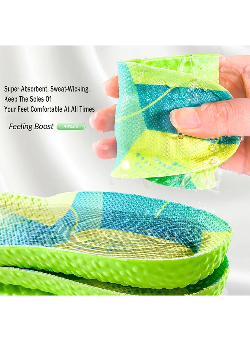 YOUGE 1Pair Breathable Shock Sport Insole 38-44, Cut-To-Fit Shoe Cushion, Sweat-absorbent ,Comfortable Insoles Relieve Foot Pain& Pressure Pain Cushion for Women & Men, Suitable for Athletic Casual & Work(Green） ﻿ - Image 5