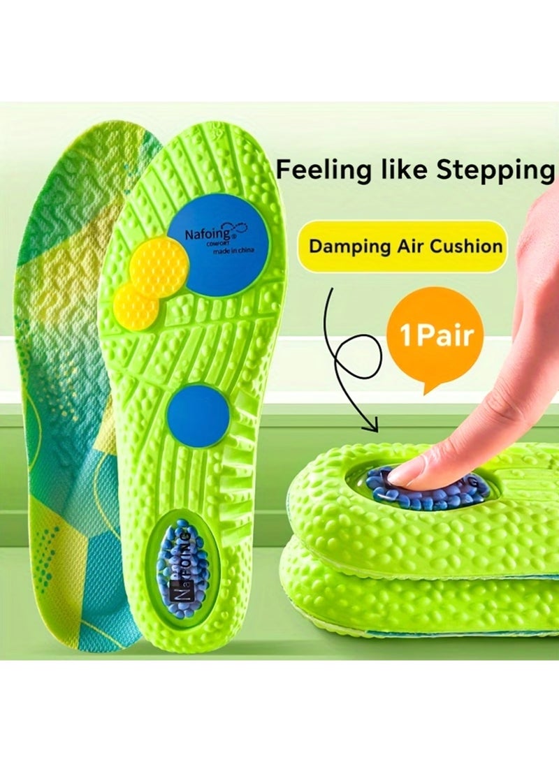 YOUGE 1Pair Breathable Shock Sport Insole 38-44, Cut-To-Fit Shoe Cushion, Sweat-absorbent ,Comfortable Insoles Relieve Foot Pain& Pressure Pain Cushion for Women & Men, Suitable for Athletic Casual & Work(Green） ﻿ - Image 1