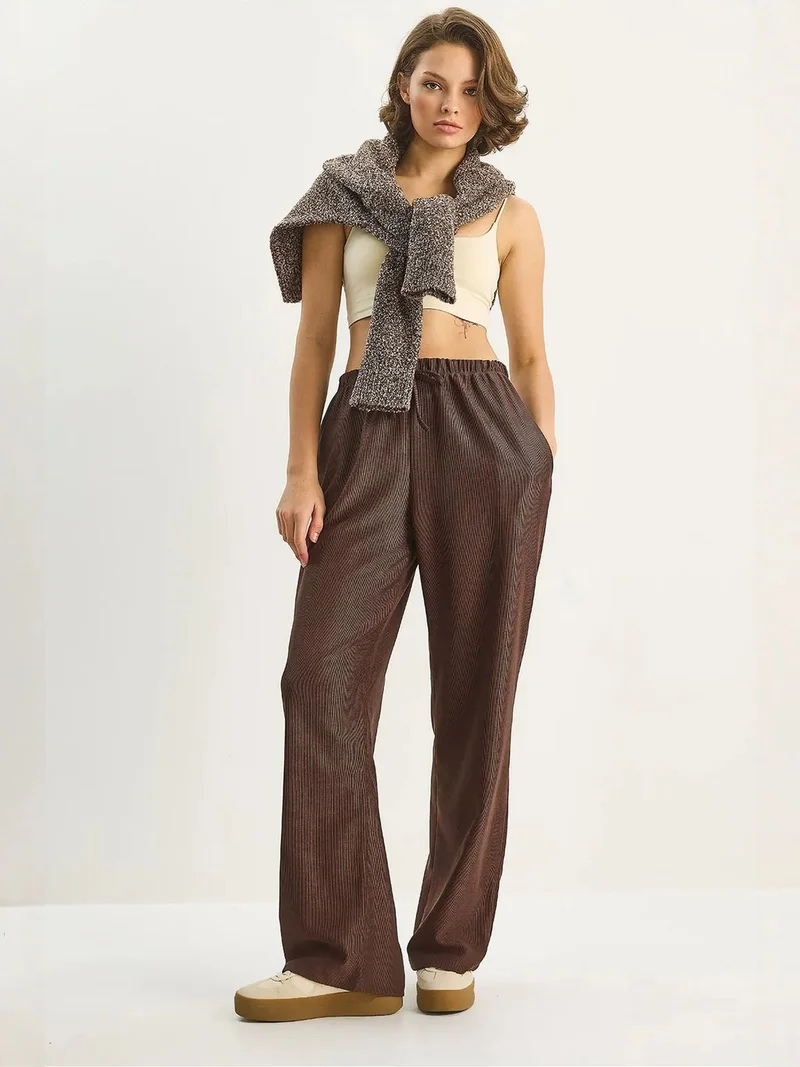 Bianco Lucci LUCCI High Waist Wide Leg Pants