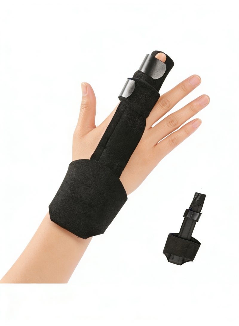 جبيرة الإصبع، جبيرة تمديد الإصبع قابلة للتعديل لإصبع المطرقة، تثبيت مفصل الإصبع، كسور الإصبع، وتسكين الألم، مقاس واحد، يناسب جميع الأصابع - Image 1