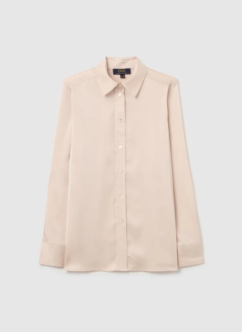 Ovs Satin Shirt With Side Splits