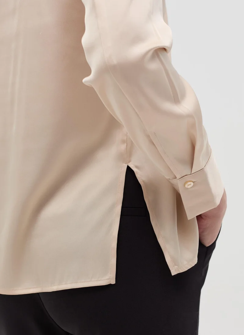 Ovs Satin Shirt With Side Splits