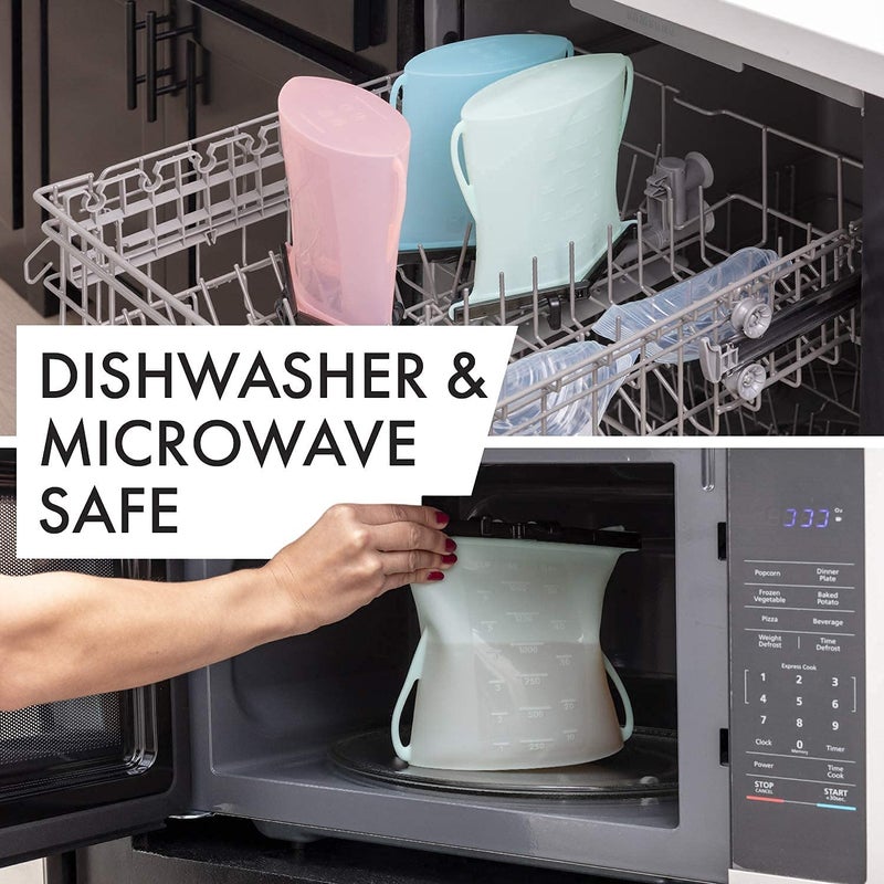 JUDEE Silicone Food Storage Bags Reusable Silicone Bags for Food Storage Stretch Lids Bowl Covers to Lock in Freshness Microwave Dishwasher Safe 3 3 - Image 4