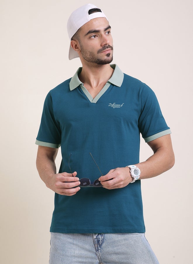 Difference of Opinion Men Relaxed Fit Printed Polo - Image 1