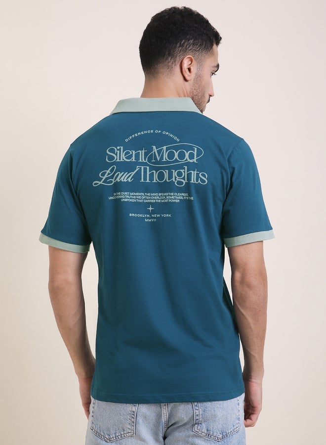 Difference of Opinion Men Relaxed Fit Printed Polo - Image 5