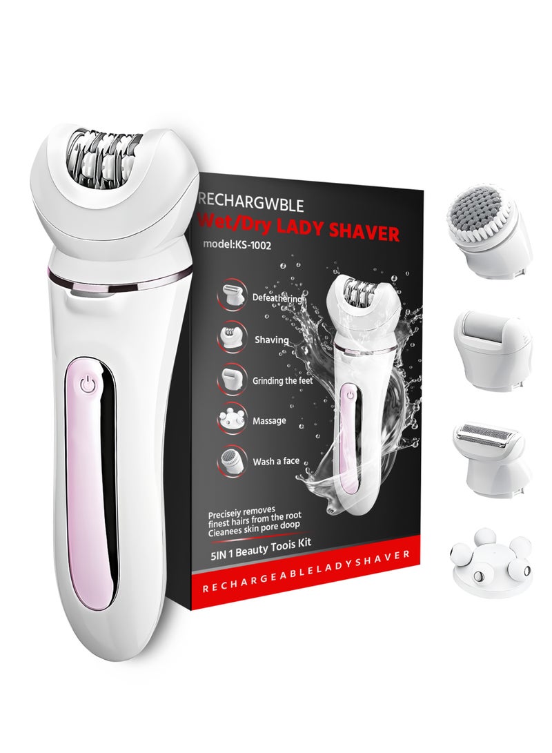 5-in-1 Facial Hair Remover,With 4 Replaceable Heads,Women Facial Hair Remover,Multi-functional Hair Removal - Image 1