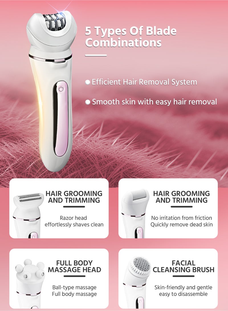 5-in-1 Facial Hair Remover,With 4 Replaceable Heads,Women Facial Hair Remover,Multi-functional Hair Removal - Image 4