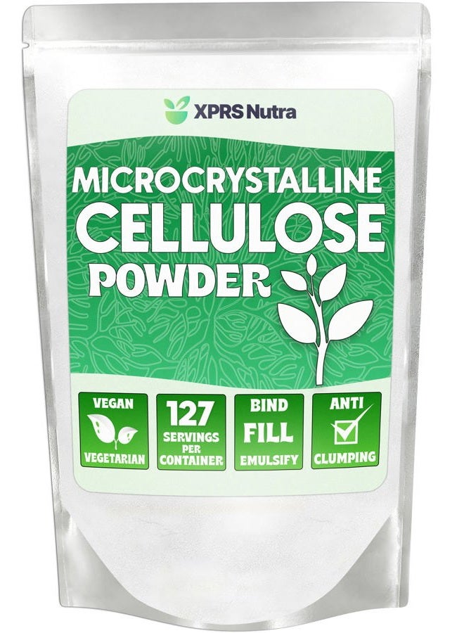 XPRS Nutra Microcrystalline Cellulose Powder - Odorless Cellulose Fiber Powder - 100% Pure Powdered Cellulose Supplement is an Insoluble Fiber for Pill Binder Mix and Cellulose Paste (9 Ounces) - Image 1
