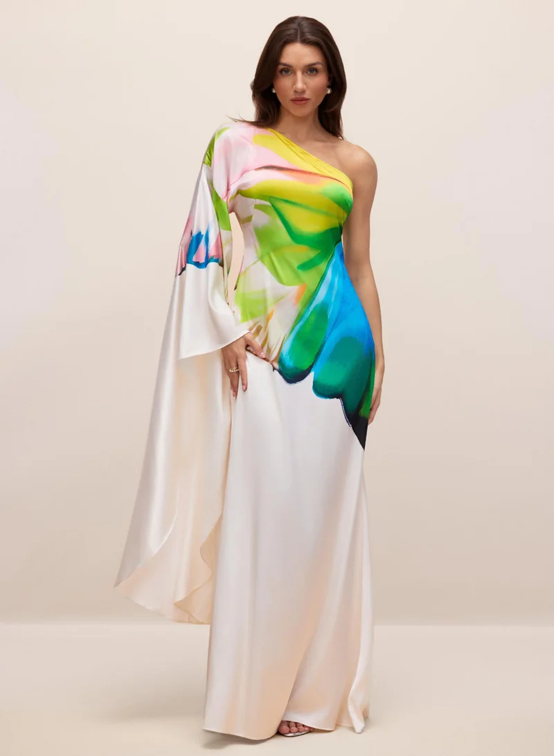 Sunfere Bernice Printed Single Sleeve Maxi Dress
