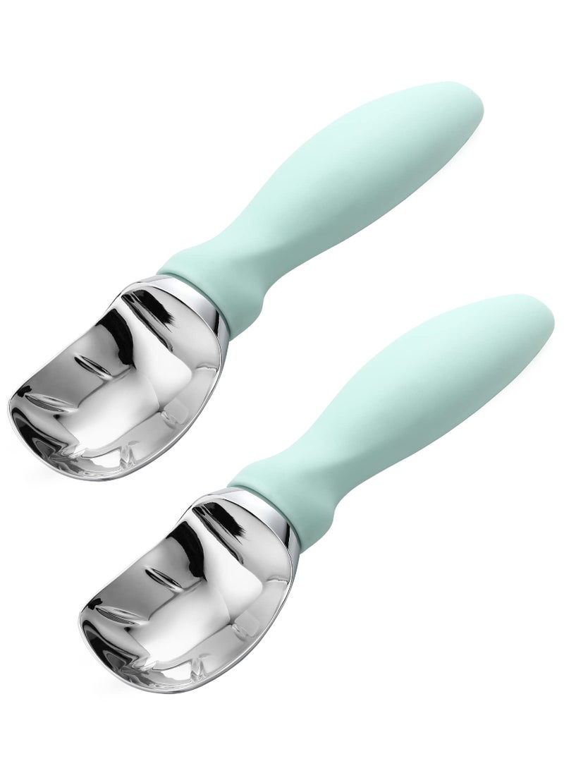 Spring Chef Spring Chef Heavy Duty Ice Cream Scoop with Comfortable Handle Premium Ice Cream Scooper for Cookie Dough Frozen Yogurt Gelato Sorbet Melon  Dishwasher Safe Kitchen Tools  2 Pack  Mint 