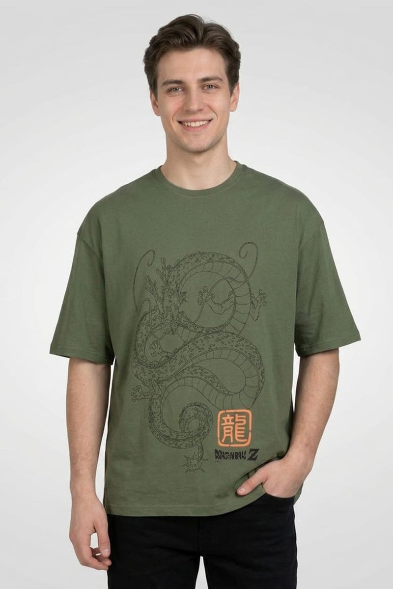 Dragon Ball Z Men Crew Neck Short Sleeve Graphic Print T-Shirt, Green - Image 1