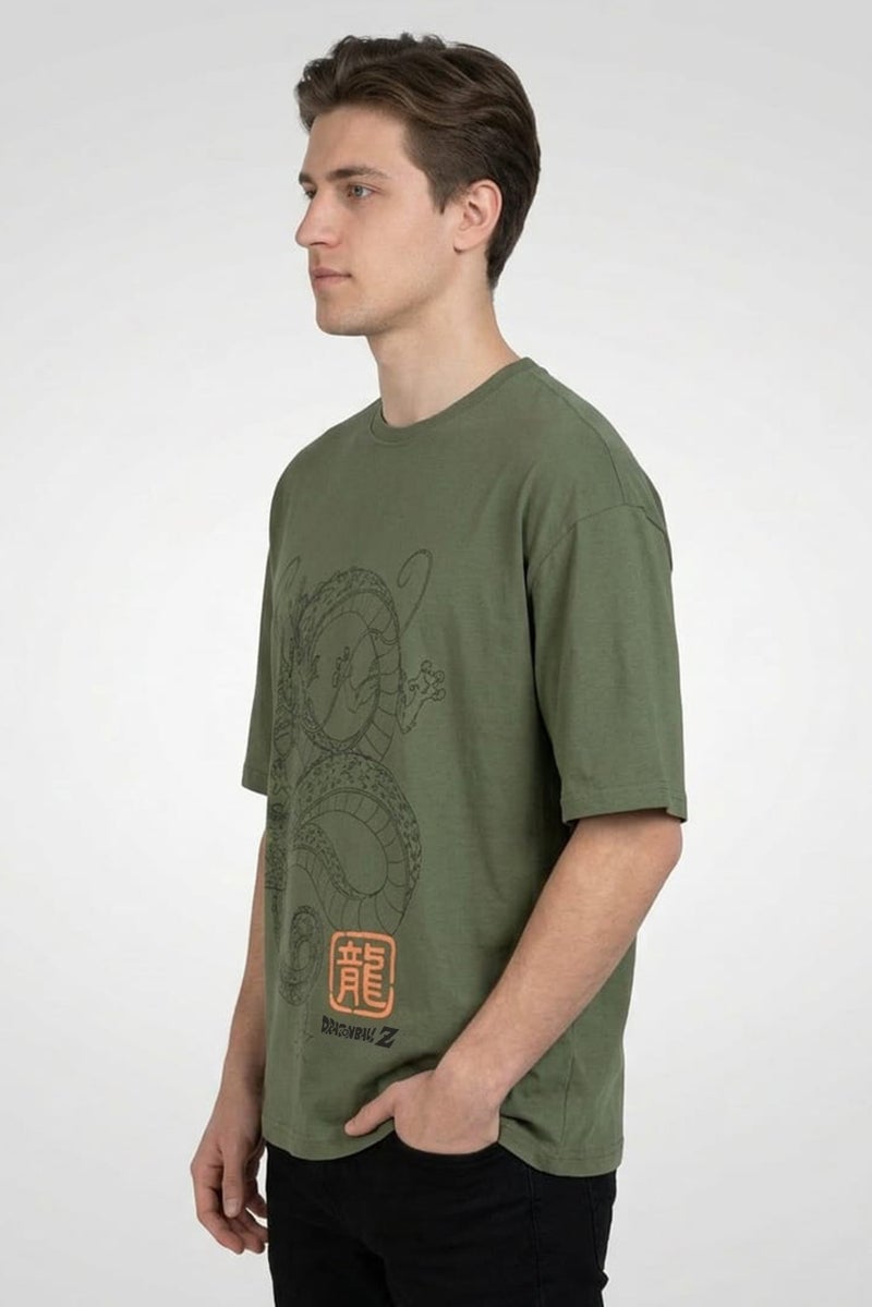 Dragon Ball Z Men Crew Neck Short Sleeve Graphic Print T-Shirt, Green - Image 2