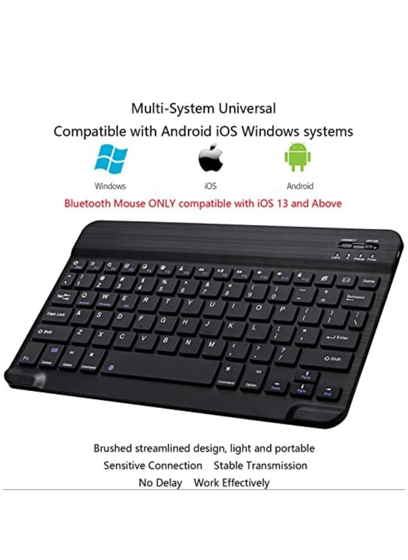ELTRAZONE Ultra-Slim Bluetooth Keyboard and Mouse Combo Rechargeable Portable Wireless Keyboard Mouse Set for Apple iPad iPhone iOS 13 and Above Samsung Tablet Phone Smartphone Android Windows (Black) - Image 3
