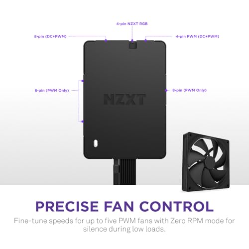 NZXT Control Hub - Digital RGB Lighting and PWM Fan Speed Controller - Control Up to 5 x PWM Fans or 4 x NZXT Single-Frame Fans - Powered by NZXT CAM Software - Image 3