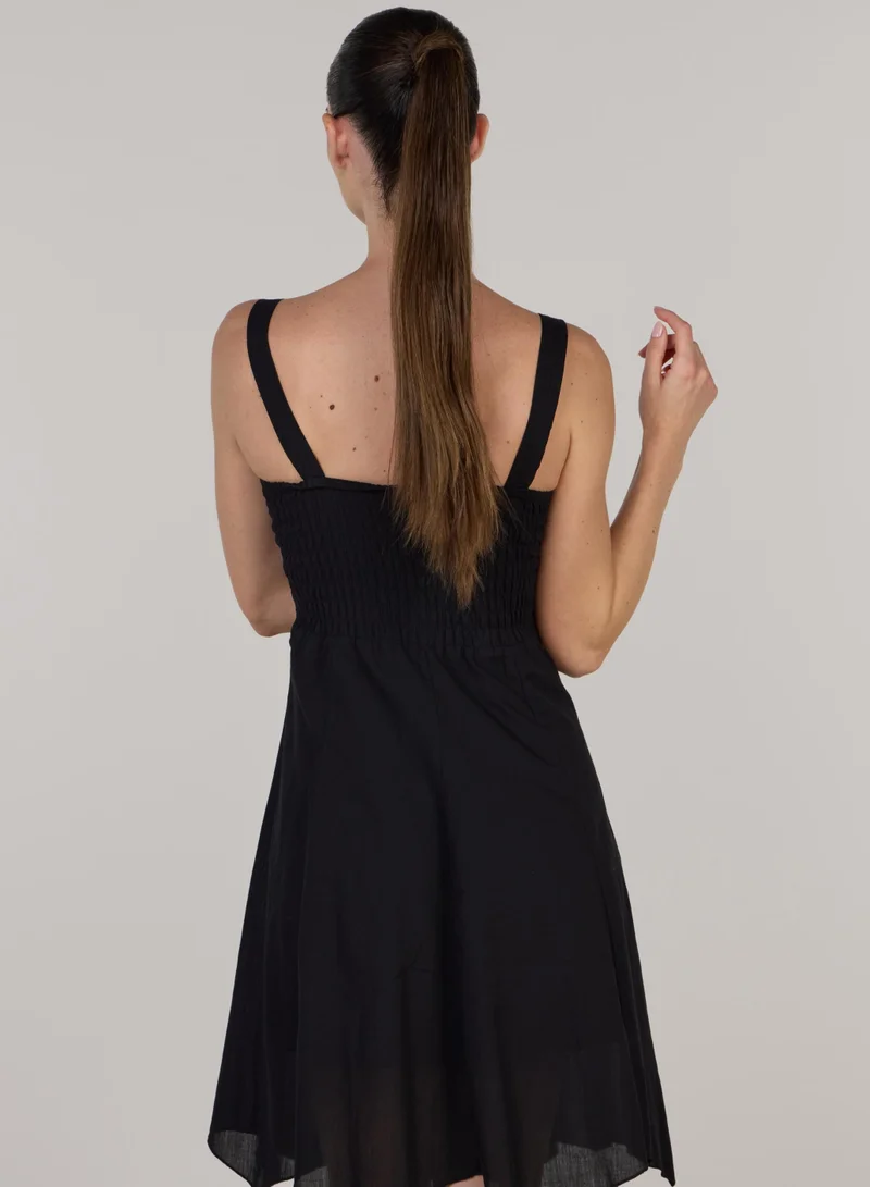 Just Nature black Eva fit & flare short dress for Women | Best Price UAE