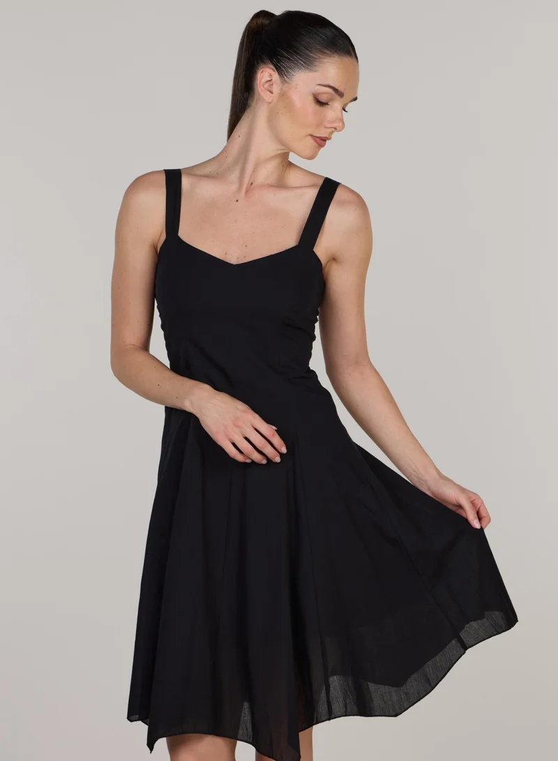 Just Nature black Eva fit & flare short dress for Women | Best Price UAE