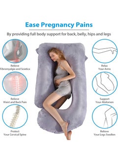 VTERLY Pregnancy Pillows, 180cm Long Maternity Pillows with Removable Bean Velvet Cover, U-Shape Full Body Pillow, Pregnancy Pillows for Sleeping, Body Pillows for Adults, Maternity Pillow  - Image 4