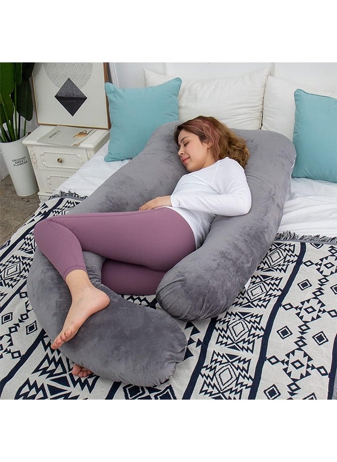 VTERLY - Pregnancy Pillows, 180cm Long Maternity Pillows with Removable Bean Velvet Cover, U-Shape Full Body Pillow, Pregnancy Pillows for Sleeping, Body Pillows for Adults, Maternity Pillow - Image 1