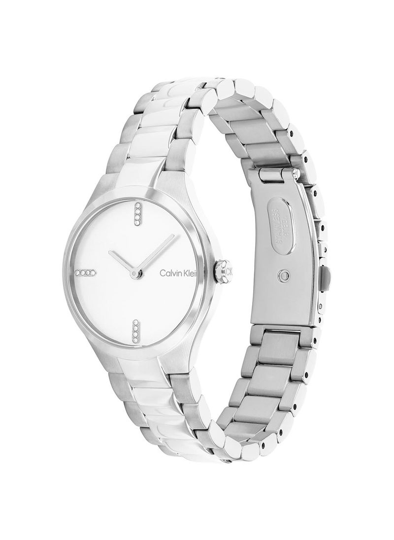 CALVIN KLEIN ساعة يد نسائية من الستانلس ستيل بعقارب دائرية الشكل 25200332 - 30 ملم  - Image 1