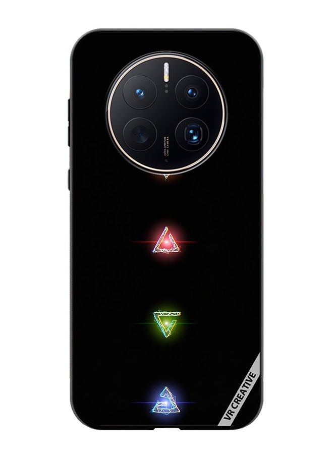 VR CREATIVE Protective Case Cover For Huawei Mate 50 Pro Neon Lights Diamond Shapes Design Multicolour - Image 1