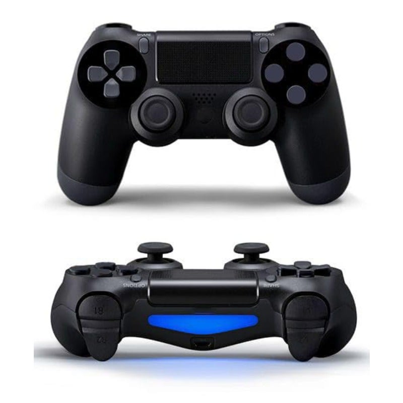 وحدة تحكم ألعاب لاسلكية متوافقة مع جهاز PS4 مع اهتزاز مزدوج ولوحة لمس ومجس الحركة باللون الأسود - Image 1