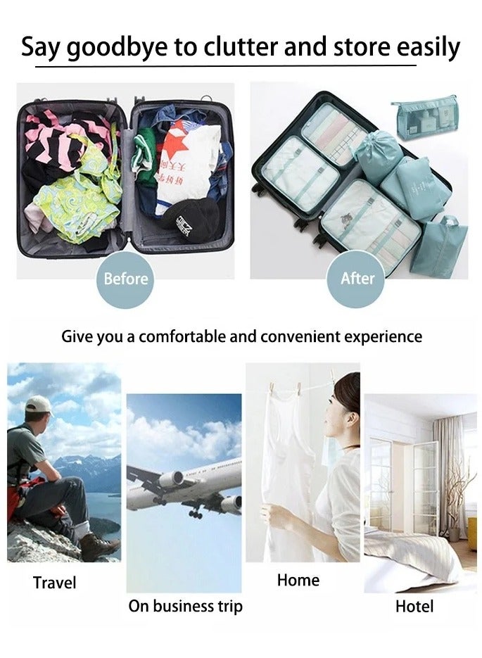 11 Set Packing Cubes for Suitcases, Travel Essentials for Carry on, Luggage Organizer Bags Set for Travel Accessories , Light Blue - Image 5