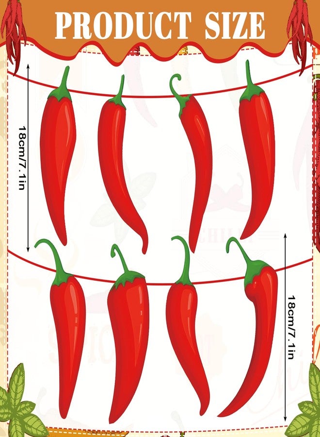 Weekgrat 5 Pcs Chili Pepper Banner 49 ft Chili Cook Off Pepper Garlands Birthday Decorations for Cinco De Mayo Mexican Fiesta Hanging Party Accessories - Image 3