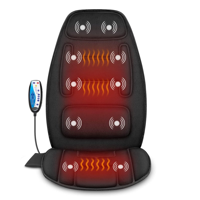Snailax Vibration Back Massager with Heat, Massage Chair Pad with Neck Lumbar Memory Foam, 10 Vibration Motors,5 Modes, Gifts, No shiatsu - Image 1